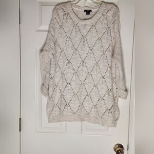 H&M M Cream Chunky Knit Longsleeves WOOL Blend Women’s Sweater